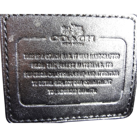 Coach C Monogram Signature Duffle Black Beige Canvas Leather Trim Shoulder Purse - Picture 4 of 13